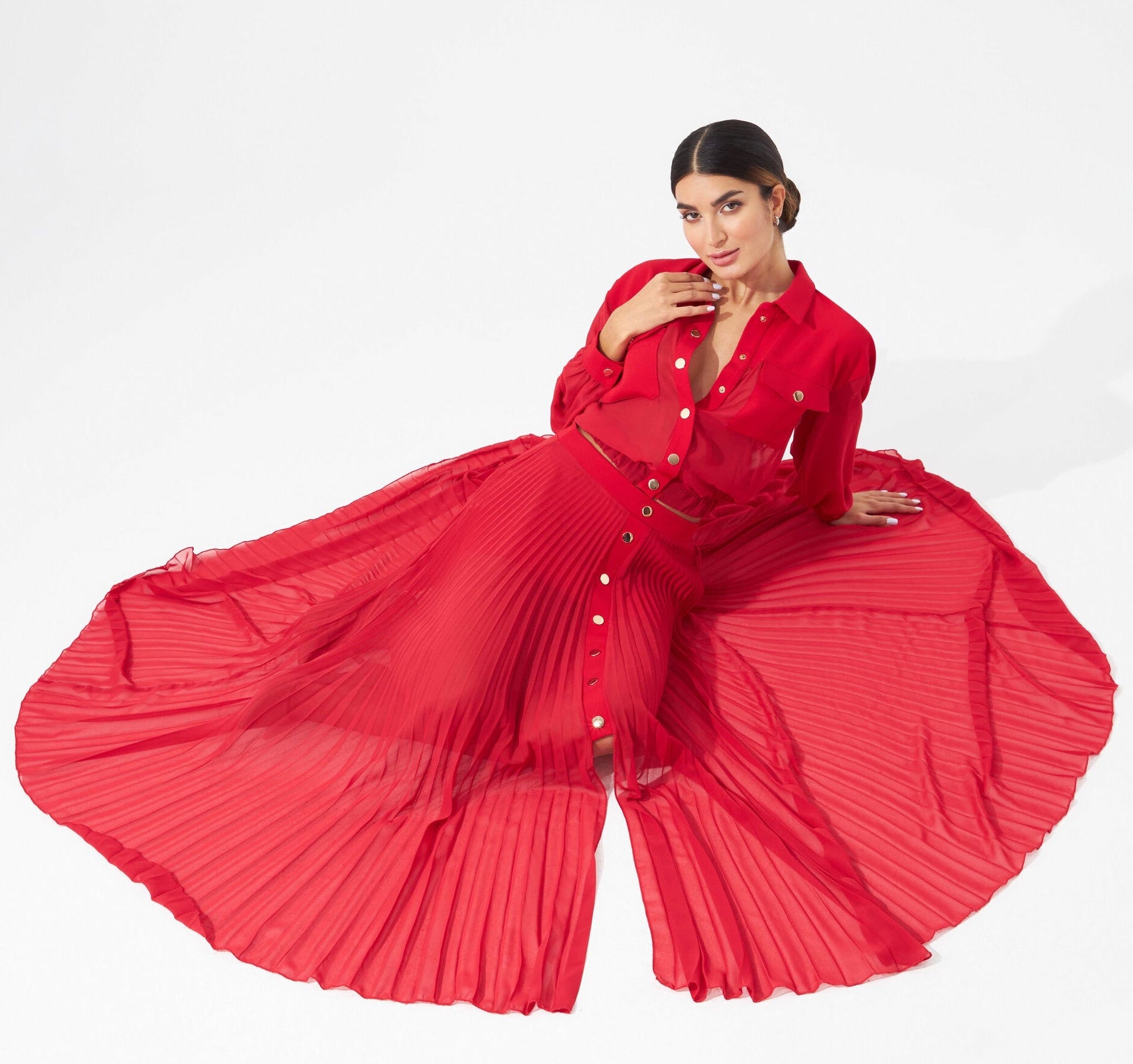 The Scarlett Pleated Duo Set