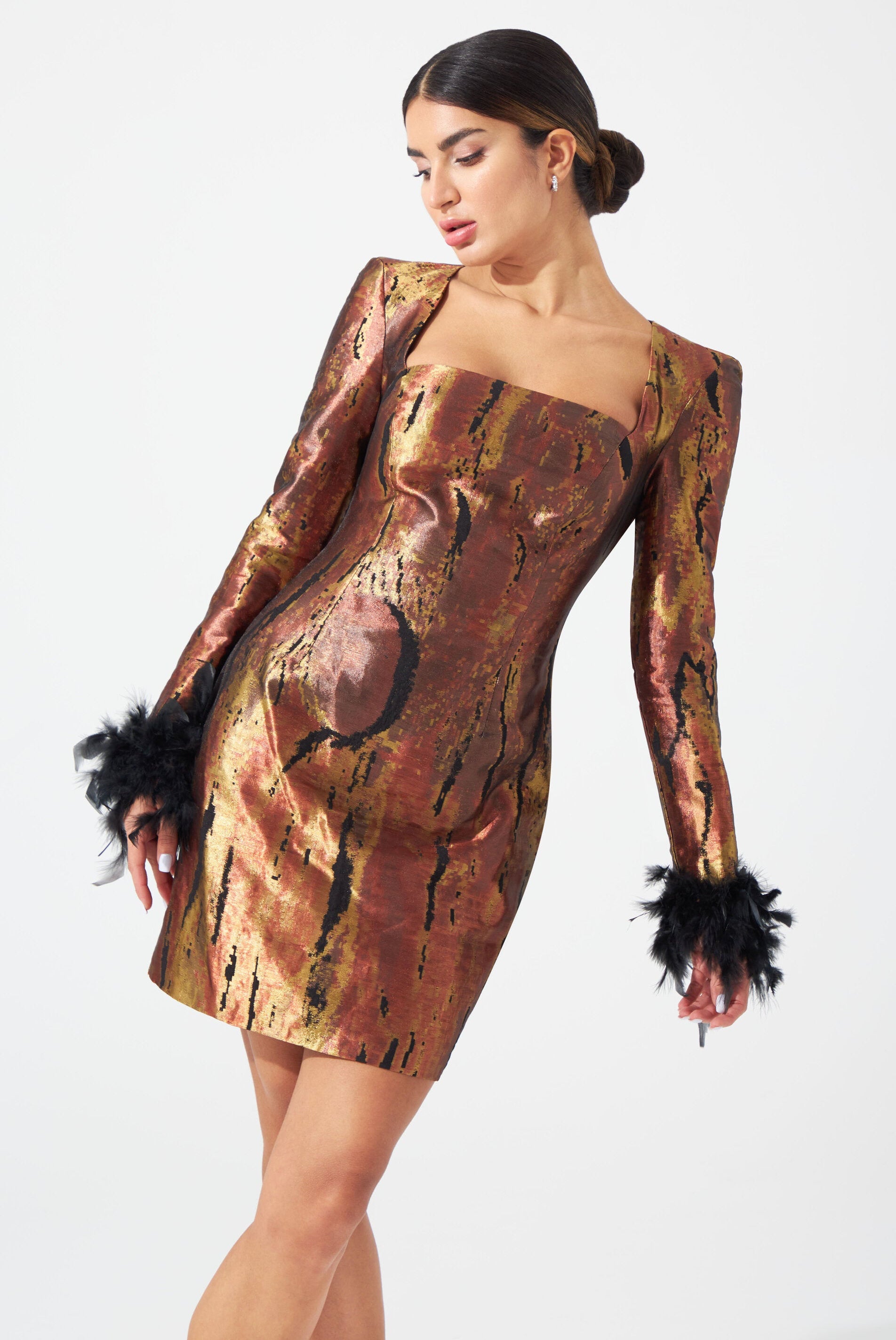Molten Jacquard Mini Dress