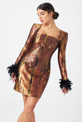 Molten Jacquard Mini Dress