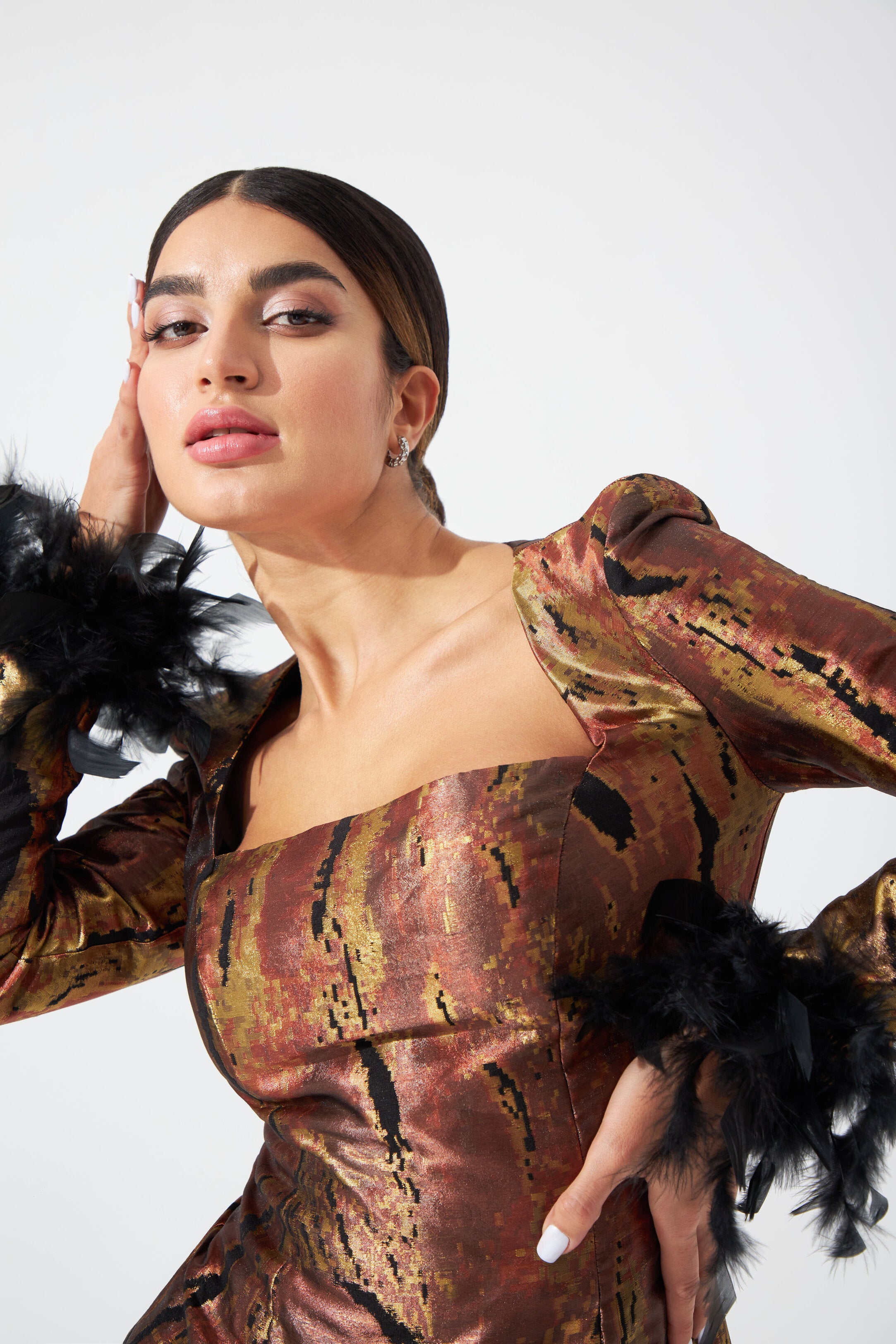 Molten Jacquard Mini Dress