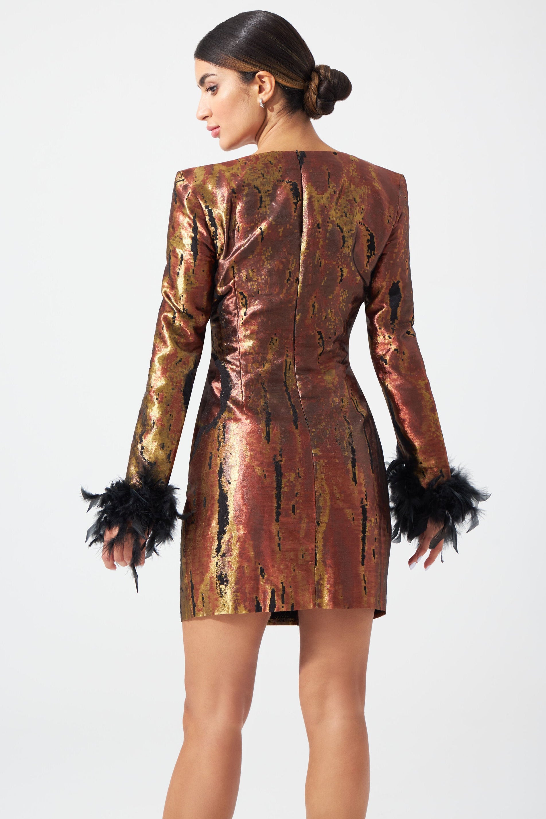 Molten Jacquard Mini Dress