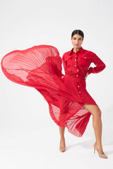 The Scarlett Pleated Duo Set (Red)