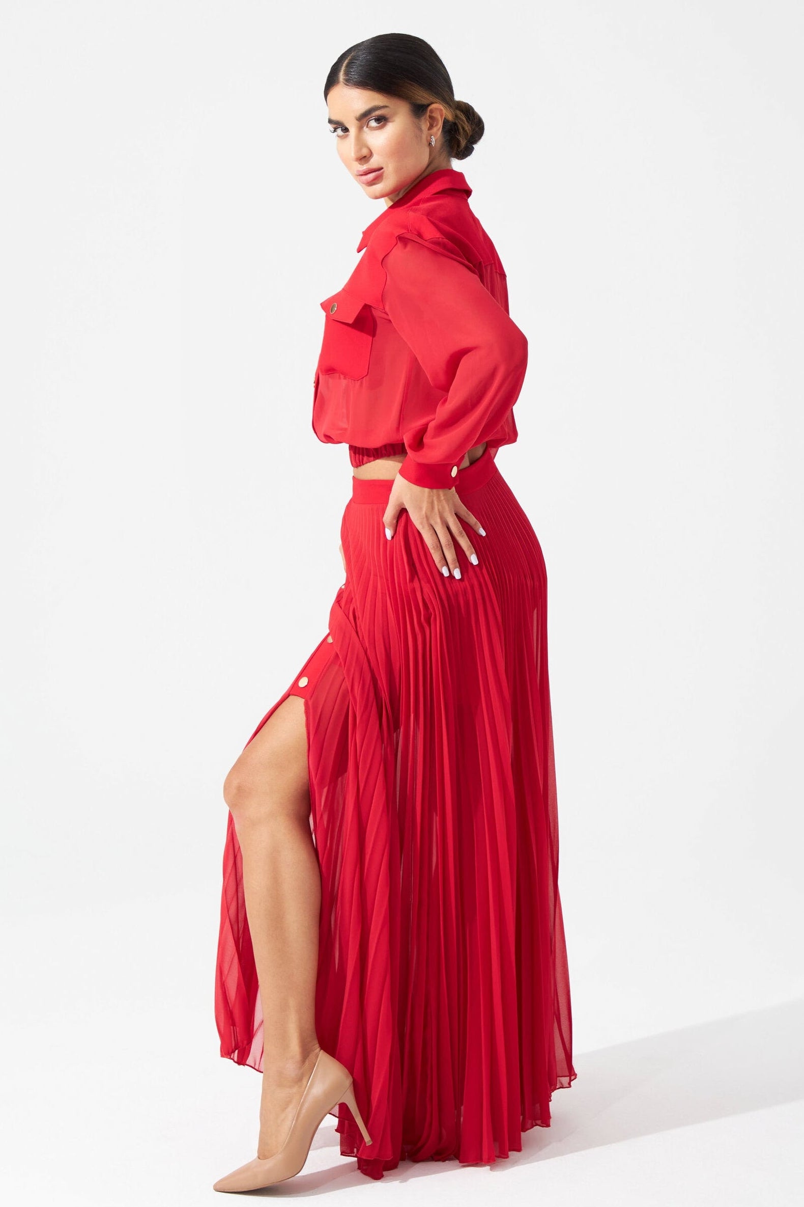 The Scarlett Pleated Duo Set
