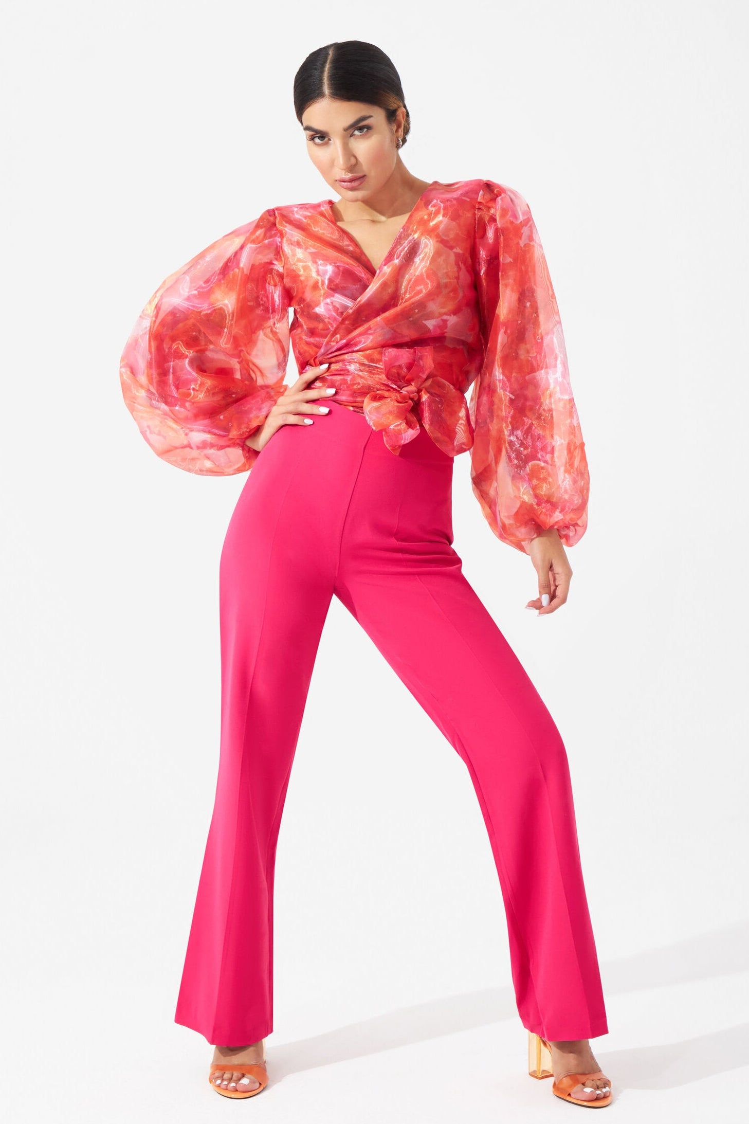Roselle Wrap Blouse & Pant Set