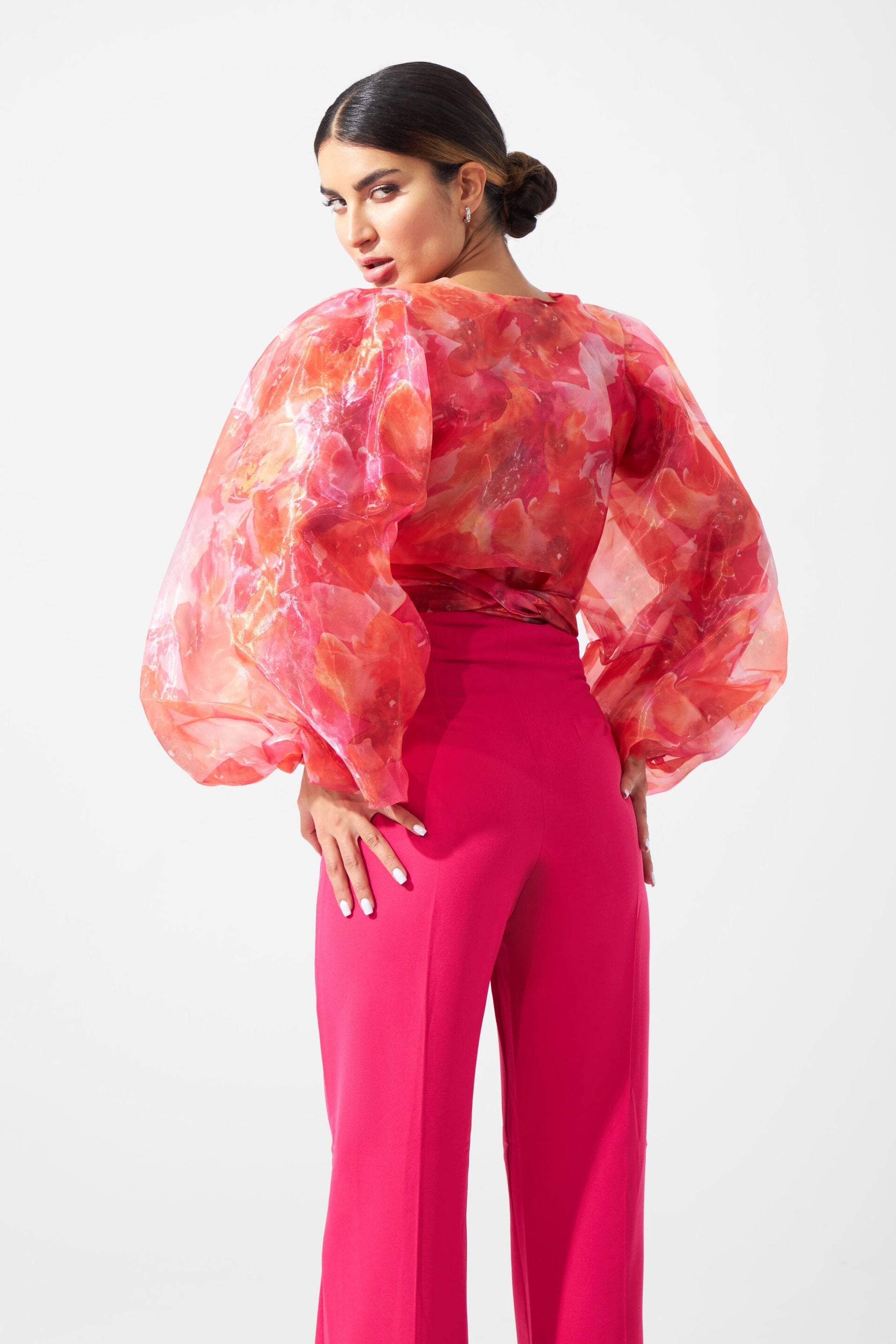 Roselle Wrap Blouse & Pant Set